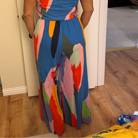 Farm Rio Brazil Colorful Abstract Print Linen Two-Piece Set - Picture 3 of 9